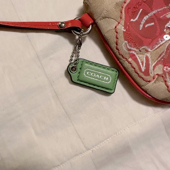 Coach poppy orange and tan wristlet - Picture 5 of 5